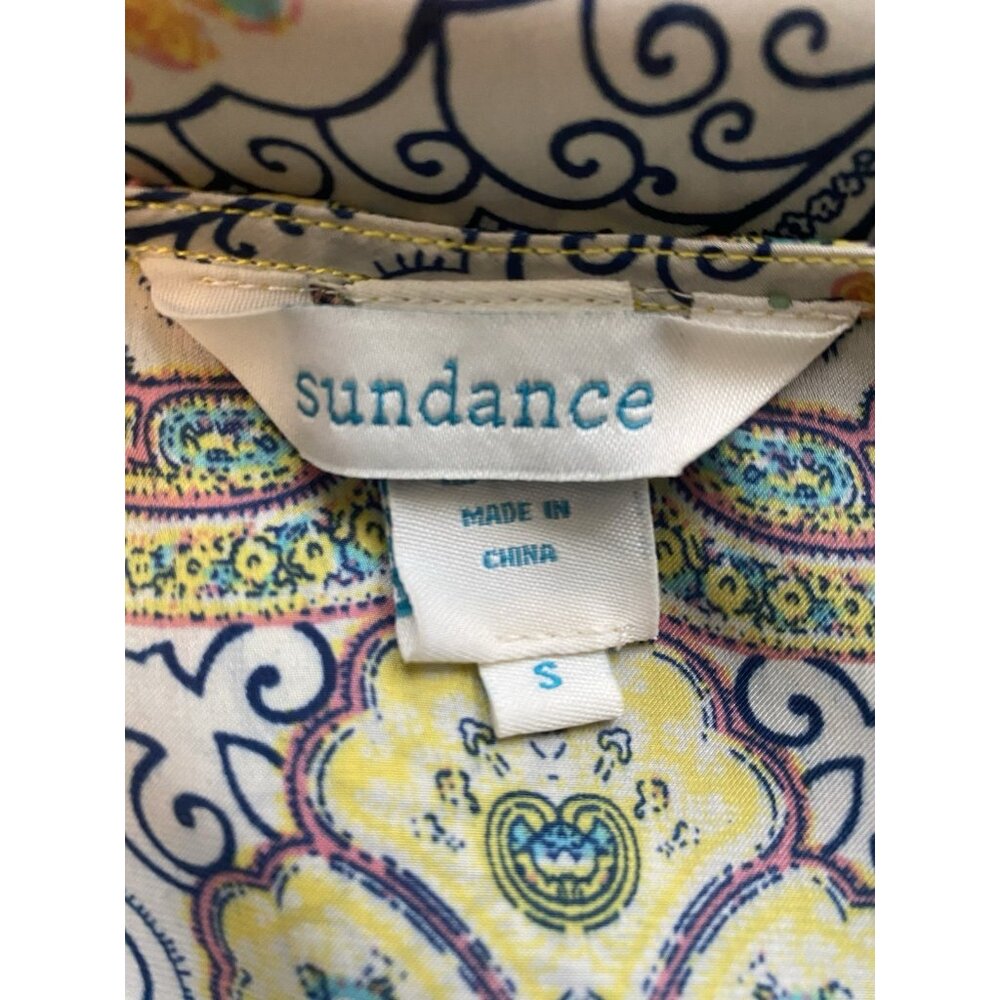 Sundance Bella Verona Dress Small Printed Kimono Sleeve Midi Caftan Satin 040 - Picture 8 of 9